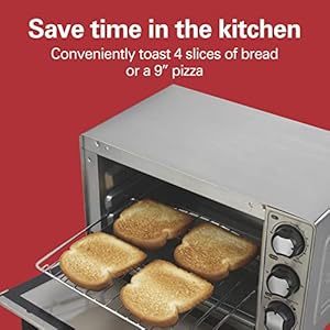Hamilton Beach Countertop Toaster Oven & Pizza Maker Large 4-Slice Capacity, Stainless Steel (31401) Hamilton Beach Countertop Toaster Oven Pizza Maker Large 4 Slice Capacity Stainless Steel 31401