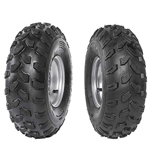 TDPRO Pack of 2 ATV Tires and Rims 19x7-8 Tubeless 4PR Ply Wheels for Go Kart Quad Bike 4 Four Wheelers