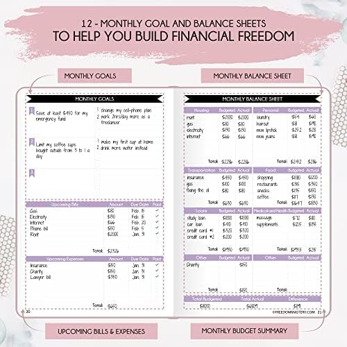 Financial Planner - Monthly Budget Planner & Monthly Bill Organizer, ROSE GOLD LION, A5 - Image 5