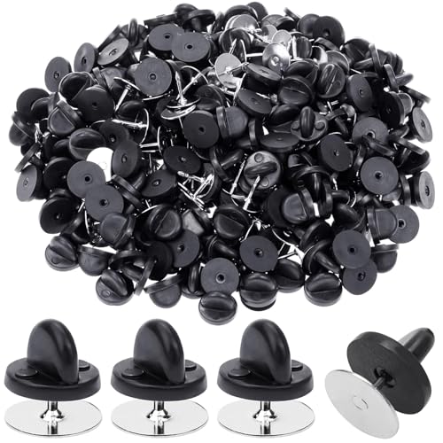 50 Pares Cierre de Mariposa,Mariposas Goma Cierre 10 mm Butterfly Clutch Pin Backs Tie Tack Reemplazo para Pasadores de Solapa Alfileres de Goma para Insignias,Pines Esmaltados,Abalorios