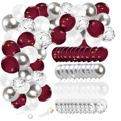 Maroon Graduation Decorations/Maroon White Graduation Party Decorations 2026/Burgundy Balloon Arch Kit/Burgundy Birthday Wedding Balloon Arch Kit