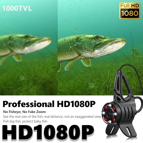 Image of [FishPRO 𝟐𝟎𝟐𝟔 New] [Adjustable Focus] NO.1 HD 1080P Underwater Fishing Camera 7'' IPS, w /DVR-32GB -10,000mAh, Ice Fishing Camera Underwater, Fish Finder for Boat Ice Lake Fish, USB-C /LED+IR /82FT