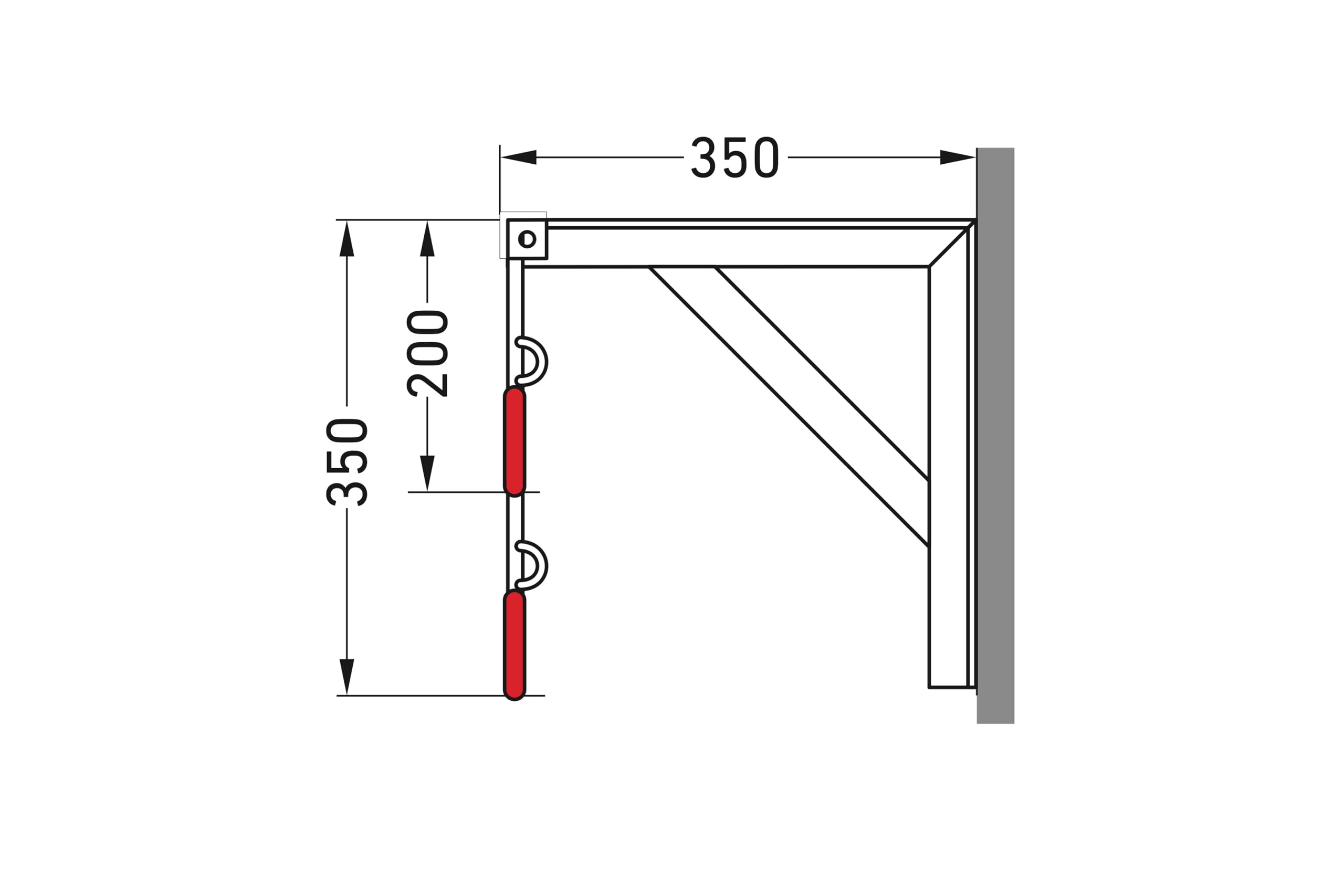 Fahrradparker 3872 zur Wandmontage | Fahrrad Hängeparksystem für 2 Fahrräder | Stahl verzinkt & kunststoffummantelte Aufhänge-Haken | Dreifke®