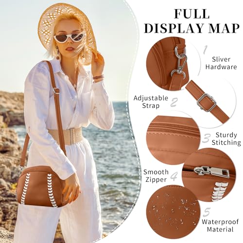 Image of XSUIOY Baseball Crossbody Purses for Women Mom Sport Small Baseball Shoulder Bag Vegan Leather Softball Handbags