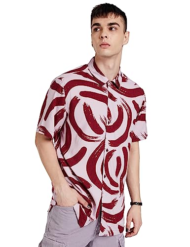 Image of Amazon Brand - INKAST Men's Geometric Printed Half Sleeve Viscose Shirt /Co-Ord Sets (Regular Fit)