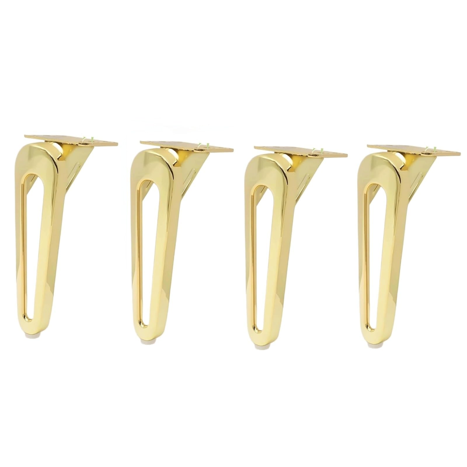 UYHBCNQD 4Pcs Replacement Legs Home Furniture Legs Set Benches Support Legs Metal Furniture Foots Cabinets Feets Chair Legs Dressers Feets(Gold,15cm)