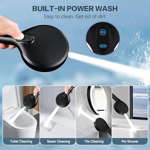 Image of BRIGHT SHOWERS Filtered Shower Head with Handheld, High Pressure 9 Spray Mode Showerhead with Long Hose and Bracket, Water Softener Filters Beads for Hard Water - Removes Chlorine, Matte Black