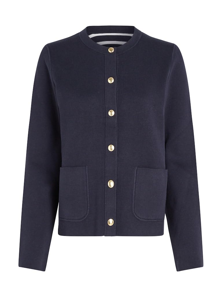 Tommy Hilfiger Chaqueta de Punto Mujer Cardigan Co Jersey Reversible Cardi con Botones