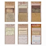 MYZWEL 6 Set Carta per Scrapbooking Vintage, Carta di Riso per Decoupage e Junk Journal, Fogli Decorativi per Album Fotografico Fai da Te e Diario Creativo, Temi Memorie e Natura, 6 Stili