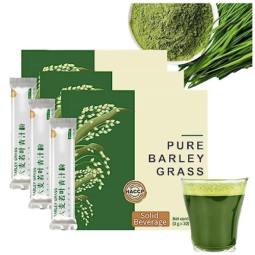 QCHIAN Wanhuacao Barley Grass Powder,Wanhuacao Barley Grass Powder,100% Pure & Organic,Wanhuacao Pure Organic Barley,Wanhuacao Organic Barley Grass Juice Powder,Dietary Fiber Meal Replacement (3pcs)