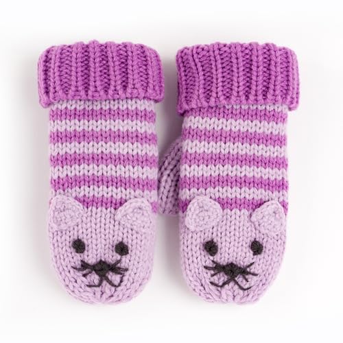 Girls Warm Knit Earflap Hat, Fleece Lined Cold-Weather Essential for Kids 1-12 Years, Unique Colorful Design, Premium Quality3