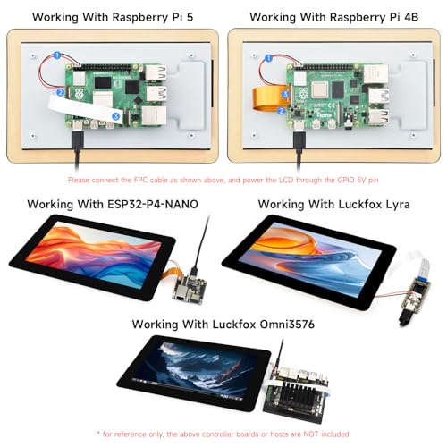 Image of waveshare 7inch DSI Capacitive Touch Display, Compatible with Raspberry Pi 5 /4B /3B /CM3 /3+ /4, 720x1280, IPS Panel, Optical Bonding Toughened Glass Panel, 10-Point Touch, Anti-Fingerprint Process