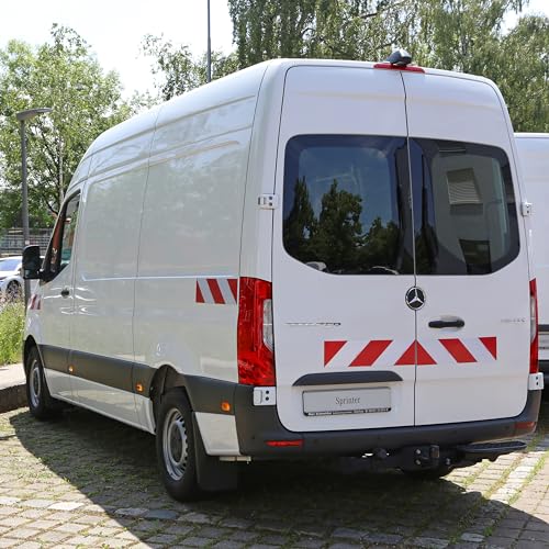 STROBO DIN 30710 Kfz Warnmakierung als Folie 141mm x 564mm selbstklebend reflektierend 2x Rechtsweisend 2x Linksweisend