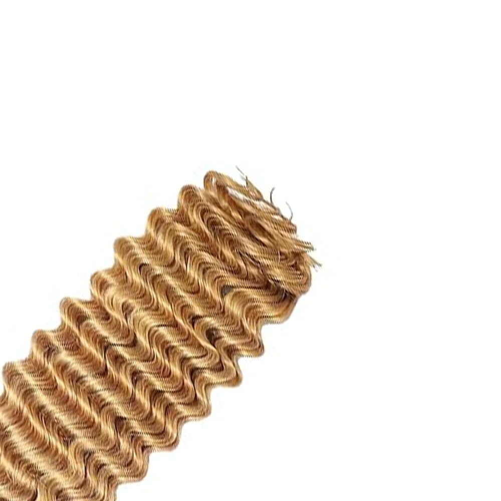 Deep Wave Bulk Braiding capelli umani Bundles Unprocessed #27 Honey Blonde Human Hair Extensions For Boho Braids No Weft Curly Braiding Hair 50g/bundle Total 150g 14 14 14 Zoll