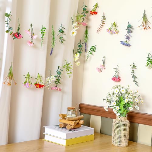 Image of Suncalla 2 Pcs 6.6 ft Artificial Flower Garland Floral Backdrop Arch Fairy Flower Hanging Ceiling Colorful Garland for Wedding Bridal Shower Baby Shower Tea Birthday Backdrop Wall Decor(Vivid Color)