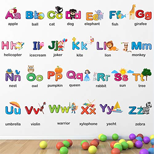 Image of StickMe Alphabets Wall Sticker for Kids Learning | Educational Nursery, Preschool & Kindergarten Baby Room Decor (Medium - 120 x 80 cm)