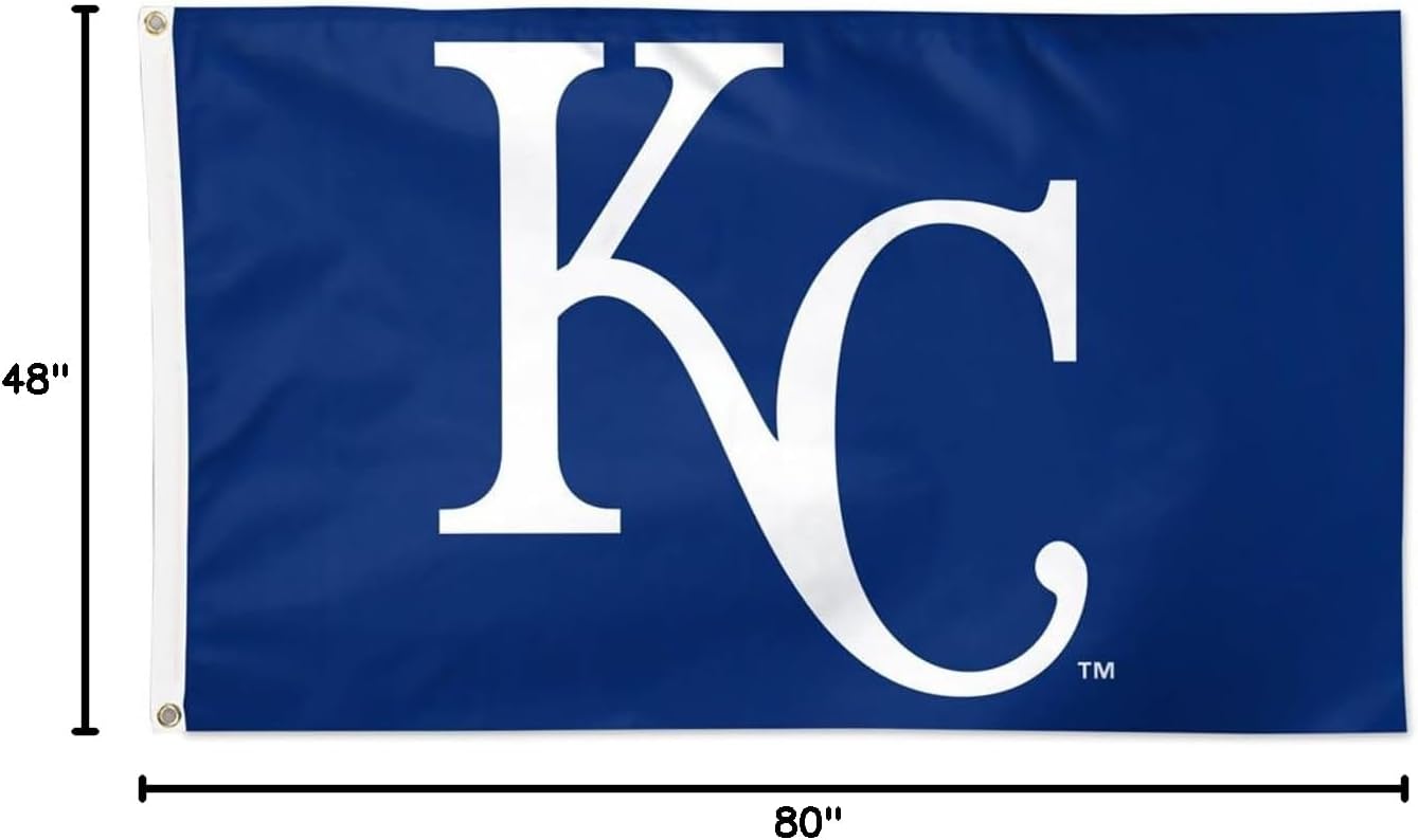 WinCraft Kansas City Royals 3x5 Flag, Sewn Quad-Stitched Ends, Brass Grommets, Vibrant Material, Indoor/Outdoor Use