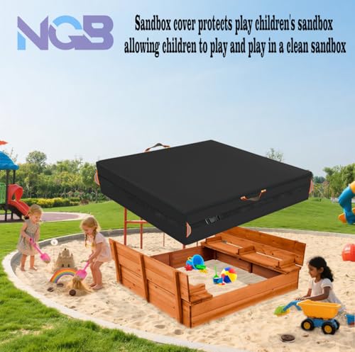 Image of Outdoor Sandbox Cover, Square Kids Sand Box Covers Waterproof and Windproof, Children's Large Sandboxes Cover Sandproof.(43 inch L x 43 inch W x 8 inch H)