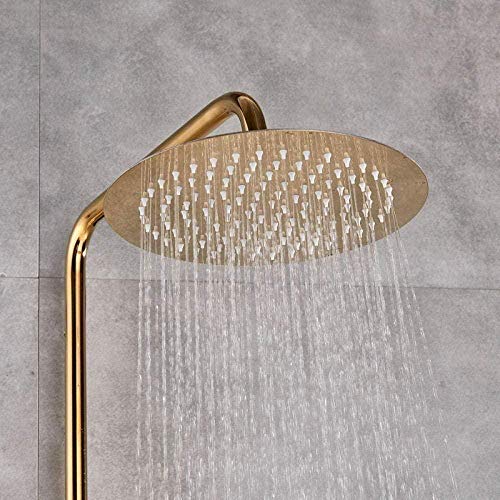 Ensemble de douche doré anti-calcaire avec mitigeur cascade