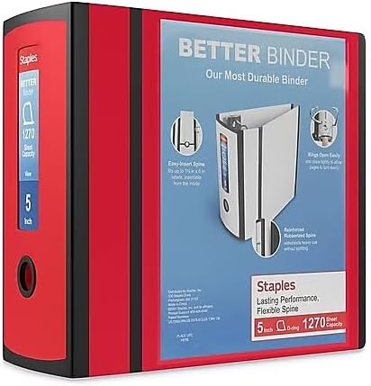 Vista 95 de Staples 1618292 4-Inch 3-Ring Better Binder Negro (44103)