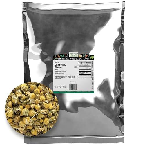 Frontier Chamomile Flowers, German Whole (double Cleaned), 16 Ounce Bag