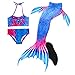 Produktbild Meerjungfrauenschwanz Zum Schwimmen mit Meerjungfrau Flosse-Prinzessin Cosplay Bademode für Das Schwimmen mit Bikini-Set, 4 Stück