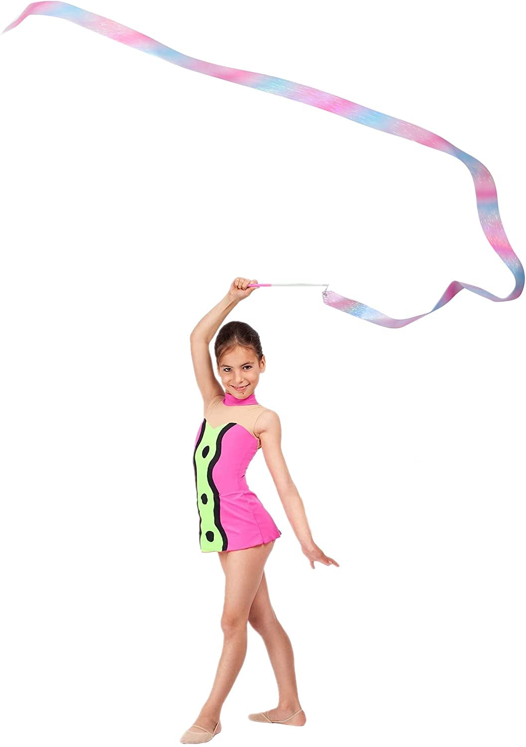 SCSpecial Dance Linten met Wands 4m Rhythmic Gymnastiek Lint Dans Streamer voor Kids Baton Twirling