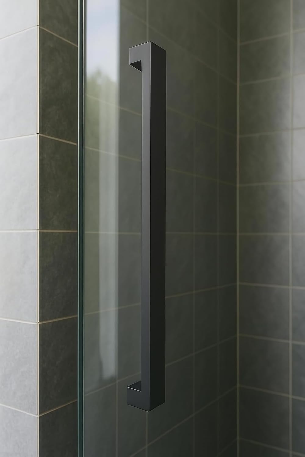 Maniglione Moderno In Acciaio Inox Satinato | Stile Quadrato Liscio Per Porte Interne | Esterne | Negozi E Serramenti | Disponibile In 2 Colori E 2 Misure (Nero, 425x400x65 mm)