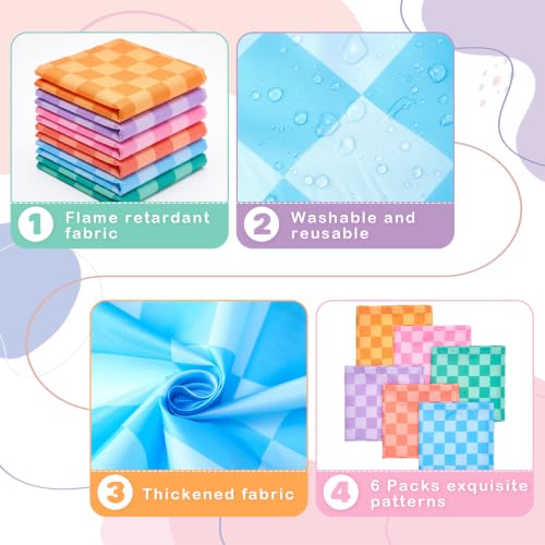 Image of 6 Pcs Light Covers for Ceiling Lights Classroom,Gingham | Magnetic Light Covers Classroom Filters, 4 x 2 ft, Room Office School Supplies, Reduces Fluorescent /LED Glare and Eye Strain