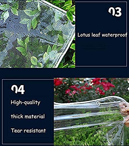 Lona transparente PVC impermeable resistente con ojales para exterior 6