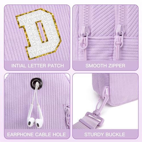 Image of Viverte Small Corduroy Sling Bag Initial Crossbody Bag Fanny Pack for Girls Personalized Birthday Gifts for Teen Girls Gifts