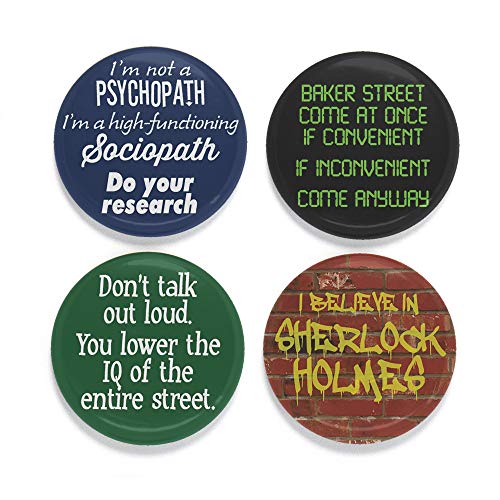 Buttonsmith Sherlock Magnet Set - Set of 4 1.25