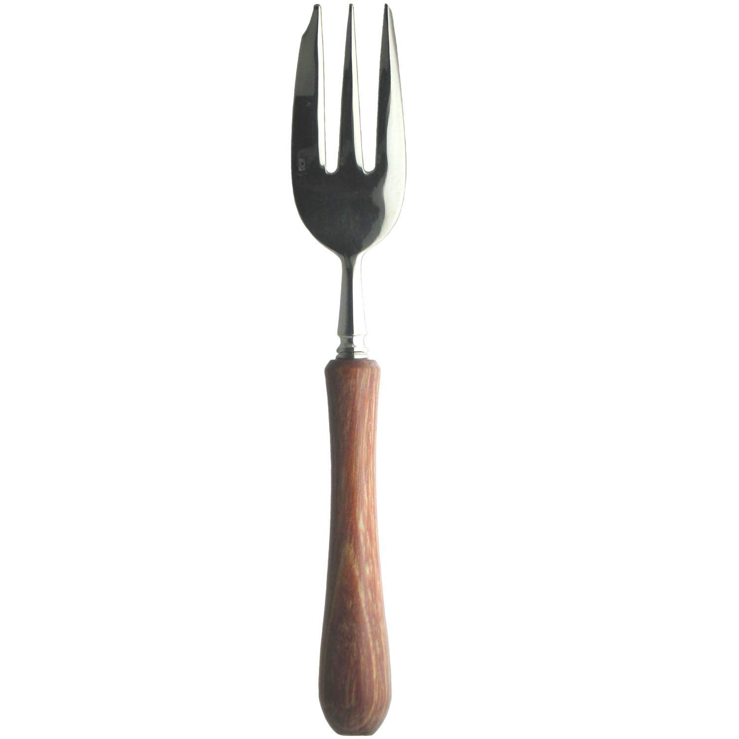 Nagao Tsubamesanjo Boston Cake Fork, 5.6 inches (14.2 cm), 18-8 Stainless Steel, Laminated Reinforced Wood, Made in Japan