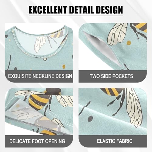 senya Short Sleeve Pajamas Sets Summer Cotton Sleepwear Bees Dot4