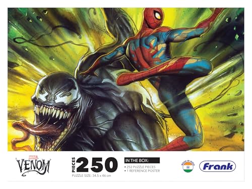 Image of Frank Marvel Venom 250 Piece Jigsaw Puzzle for Kids Above 9 Years | Fun & Challenging Brain Booster Educational Toys | Realistic Illustrations Puzzle Games for Focus & Memory | Gifts for Girls & Boys