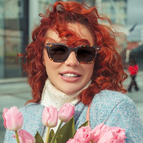 STGATN Acetate Polarized Sunglasses for Women UV Protection Retro Square Frame Trendy Style Sun Glasses2