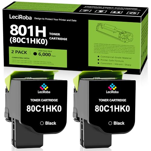 Toner noir Lexmark CX410 CX510 LeciRoba 80C1HK0 reconditionné