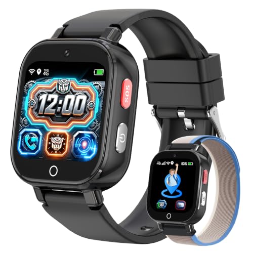 Montre Connectée Enfant 4G Appel Vidéo, GPS, SOS, Chat Vocal, IP68 Étanche