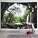 Ice jazz Mountain Cave Tapestry Waterfall Tapestry Forest Tree Tapestry Nature Tapestry Wall Hanging for Bedroom Living Room Dorm