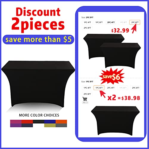 Separo Spandex Table Cover Fitted Rectangular Tablecloth Stretchable Fabric Lycra Tablecloth 6 Ft Wrinkle-Free For Party Dj Tradeshows Banquet Weddings Cocktail #TOP1