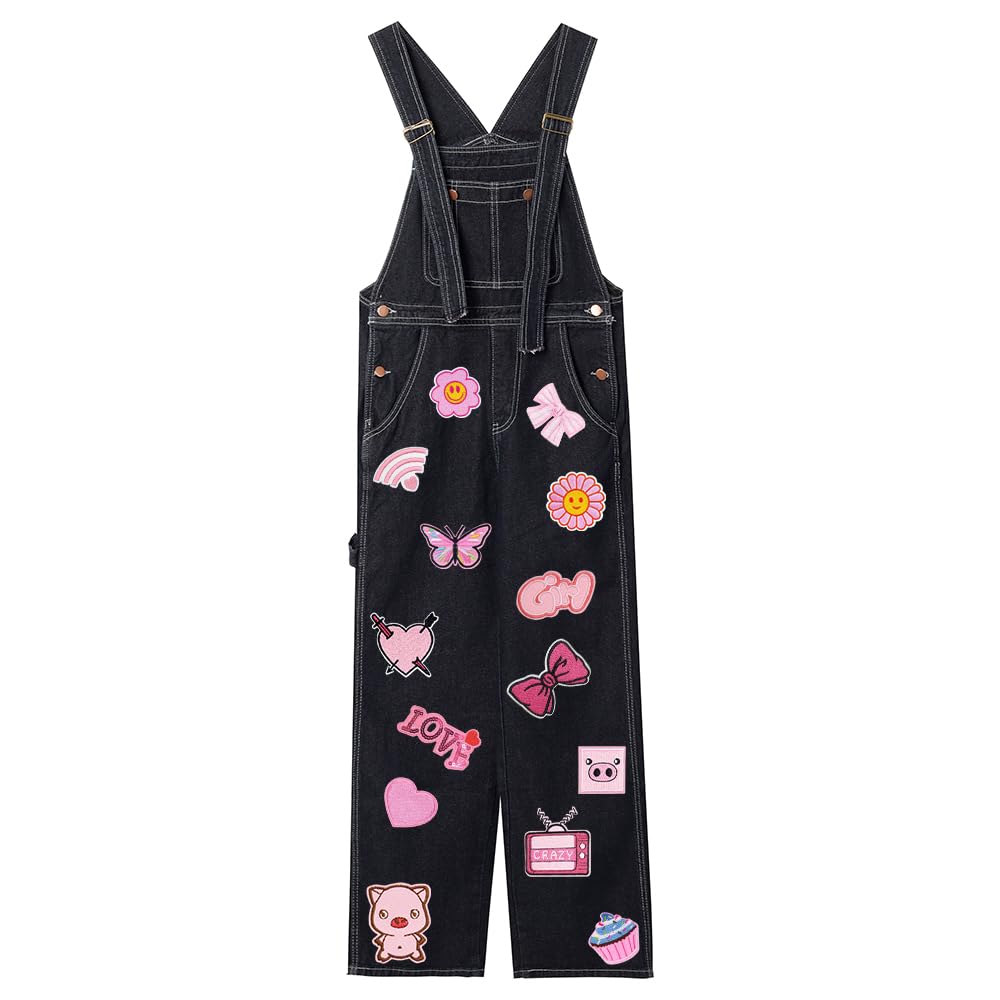 HUIXUN 5 Toppe Ricamate A Forma Di Rosa 5,8 Cm - Applicazioni Termoadesive Per Abiti E Fai Da Te