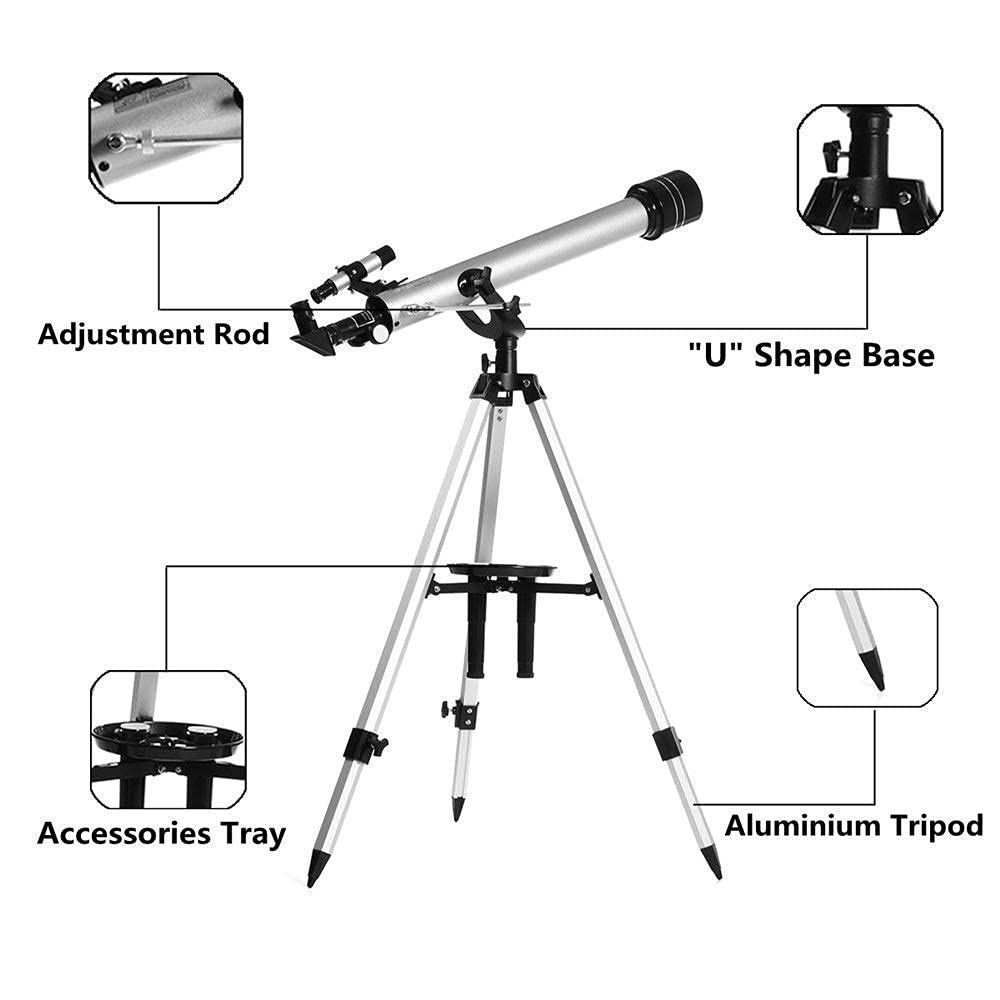 YSJNGF Ultra o dużym powiększeniu 675x astronomiczny refrakcyjny teleskop z powiększeniem do obserwacji kosmicznych obiektów niebieskich HD regulowany