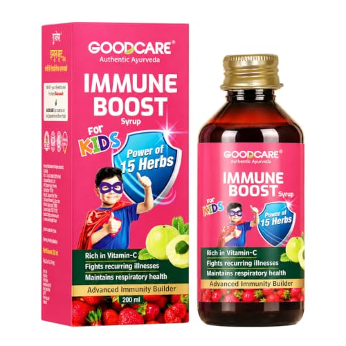 Goodcare Immune Boost Syrup for Kids 200ml by Baidyanath | Ayurvedic Tonic with 15 Herbs | Boosts Immunity, Strength & Growth | Supports Respiratory Health