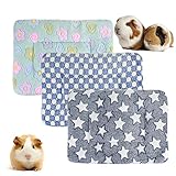 Lot de 3 lits en polaire pour petit animal, chauds et moelleux, tapis de couchage pour chaton, lapin, chinchilla, écureuil, hérisson (taille S : 38 x 28, G)