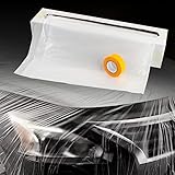 TANYOYO 5'X164’ Transparent Protective Masking Film Automotive Painting Film Masking Plastic Painting Plastic Painting Drop Film Protective Masking Film Cover Automotive Painting Covering