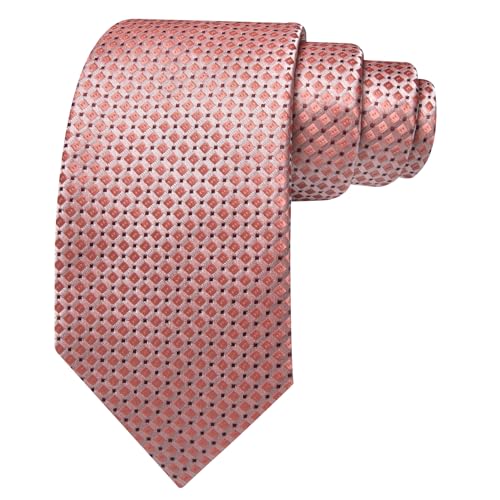 Image of YOHOWA Men Plaid /Striped Ties Set Silk Business Wedding Formal Fashion Necktie and Pocket Square Cufflinks Set