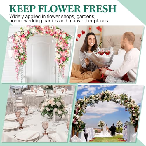 Image of Tessco for you 90 Pcs Floral Water Tubes 12 Inch Floral Tubes Plastic Flower Supplies for Fresh Flowers with Rubber Cap for Flower Stem Arrangements Florist Supplies(Clear)
