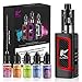 Kupbox E Zigarette Starter Set mit 5x10ml E liquid Ohne Nikotin, 80W E Shisha Dark Rider E zigarette mit 0.5Ohm 2ml Verdampfer Tank, 2000mah Akku Kit - Rot