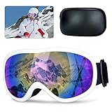Qoosea Ski Goggles Men Snowboard Goggles Women with OTG Design Adjustable strap Anti-UV Anti-Fog...