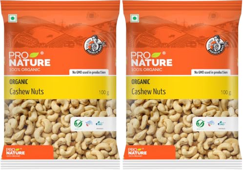 Image of Pro Nature 100% Organic Cashew Nuts, 100g (Pack of 2)